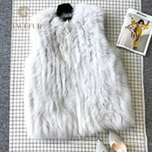 Quality assurance real fox Sleeveless knitted woman fur vest